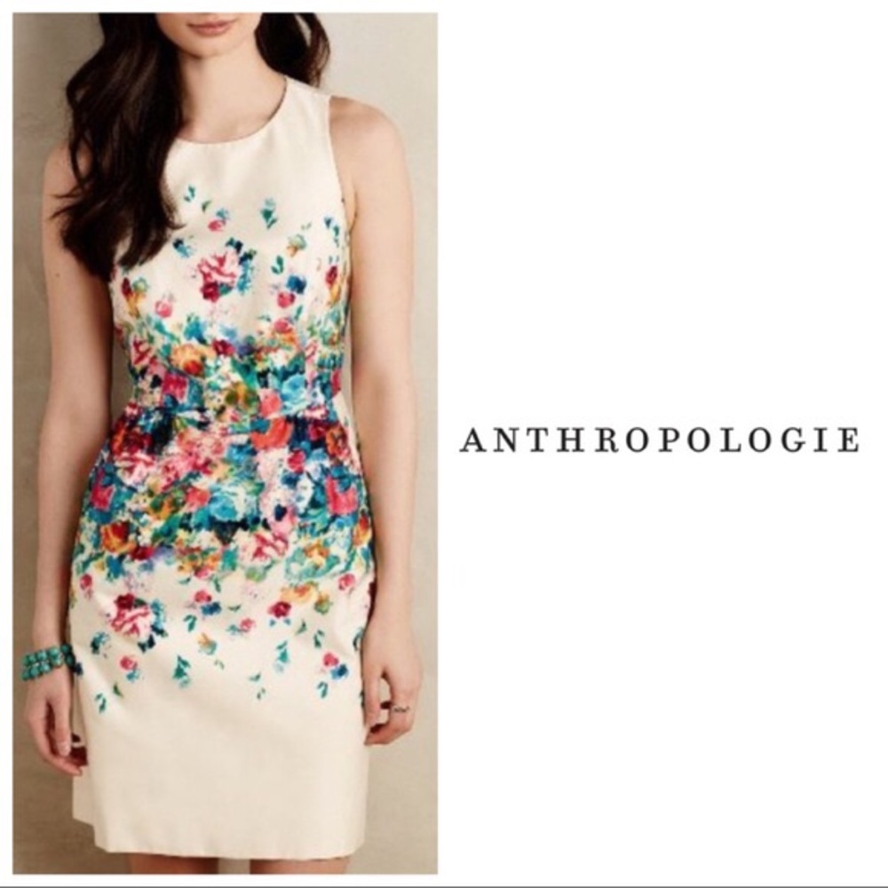 Anthropologie Maeve Tea Garden Sheath Dress Size 6